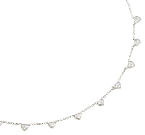 Agatha Collier Adorée argent rhodié coeurs oxydes