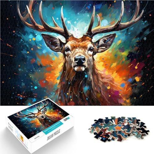 Puzzle für Erwachsene, 1000 Teile, Hirsch, Familienunterhaltungsspielzeug, 14,96 x 20,47 Zoll, Weihnachtspuzzle-Geschenke für Teenager ab 14 Jahren