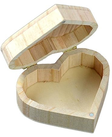 COLLBATH Holz Aufbewahrungsbox Herzförmig Holzschatulle Schmuck Organizer Kasten Klassisch Filigran Für Schmuck Und Kleinigkeiten Dekoration
