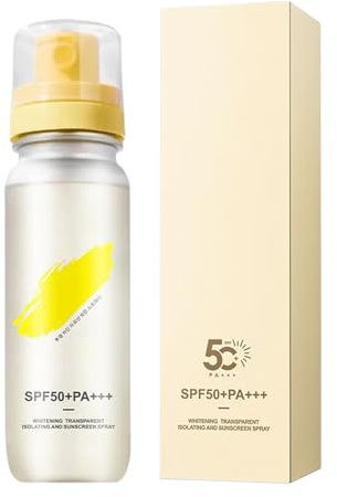 Spray solaire, 50+ SPF, protection UV, rafraîchissant et non gras, imperméable, haute isolation éclaircissante, 100 ml
