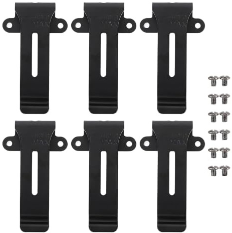 CHEOTIME 6pcs Belt Clip Replacement with Screws,Heavy Duty Metal Walkie Talkie Belt Clip Compatible with Linton LT-6100 Radio, Replacement 2 Way Radio Waist Clip