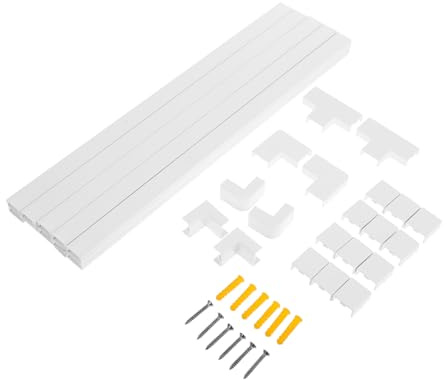NUOBESTY Pvc Cable Management Trunking Kit 10pcs 30x15mm x 40cm with Self-adhesive Tape and Screws, Wire Concealer for Wall Cord Covers, Office and Home Power Strip Protector Cable Hiders
