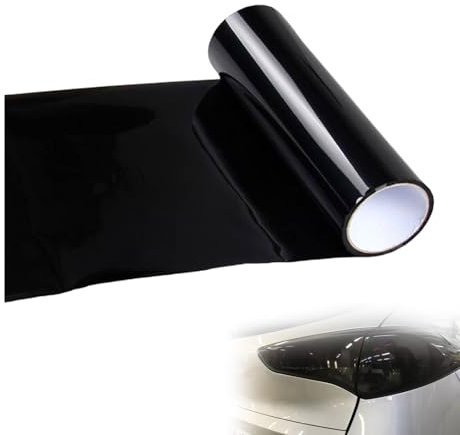 Tönungsfolie Auto,Scheinwerfer Folie,Autofolie Schwarz Glänzend,Tönungsfolie Scheinwerfer,Selbstklebende Transparent Klebefolie für Rücklichter,Nebelscheinwerfer,Rückleuchten (Schwarze,120x30cm)