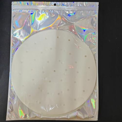 COCPZ&ZL Lot de 200 feuilles de papier Dim Sum de 28 cm pour cuiseur vapeur en bambou, revêtement anti-adhésif, papier sulfurisé rond perforé