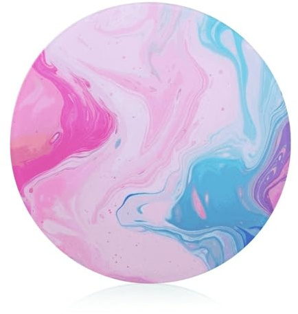 Colorful Marble Pastel Pink Blue Purple Cutting Board Round Smooth Cutting Board Tempered Glass Easy to Dry Chopping Block for Kitchen Chopping Vegetables Fruits Cheese