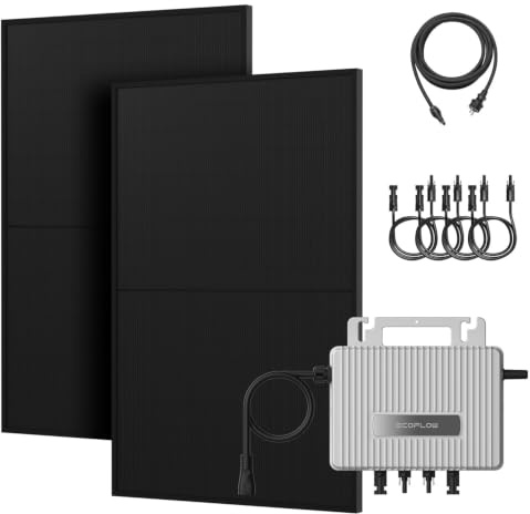 Powerness® 910Wp Balkonkraftwerk Basic Kit – EcoFlow STREAM 800W Mikro-Wechselrichter, 2× 455W Full Black Bifaziale Solarmodule, App-Steuerung & Plug&Play (0% MwSt)