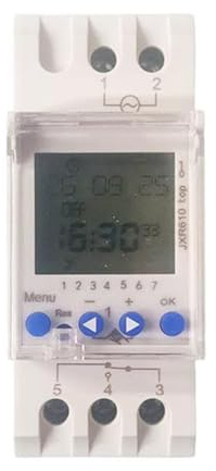IXTRIMA Interruttore Astronomico Digitale DIN, Timer LCD Settimanale, 16A 230V,Montaggio su Guida DIN per Illuminazione Automatica, 1 canale e 2 canali (1 canale)