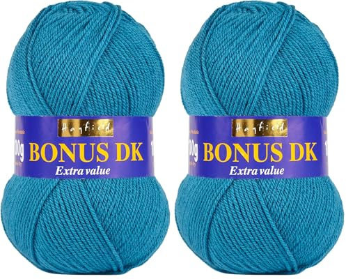 Sirdar Hayfield Bonus DK Double Knitting Yarn, Peacock (560), 100g (Pack of 2)