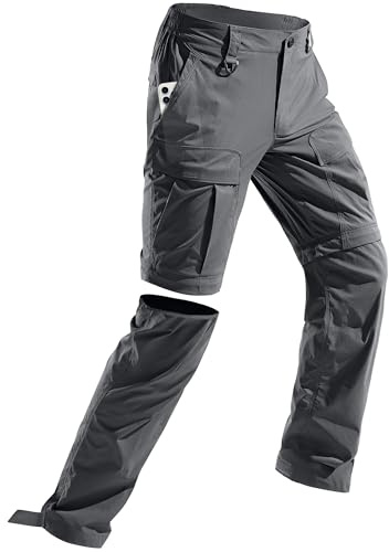 FREE SOLDIER Pantalon de Randonnée Convertible Homme Imperméable Séchage Rapide Zip-Off Cargo Pêche (Gris Froid,50 EU)