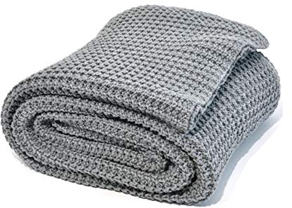 nielsen HOME Wohndecke Alen grob gestrickt, 150x200 cm, Hellgrau, 100% Baumwolle, Strick, Grobstrick, Ökotex, Strickdecke, gemütliche modische Elegante Decke