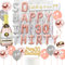 Kreatwow 30. Geburtstag Dekorationen Roségold mit so viel Glück, ich bin dreißig Luftballons, sprich dreißig mit mir, Schärpe, Cake Topper für Frauen, Dirty Thirty Party
