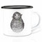 Ligarti Emaille Tasse (leicht & robust) | Camping Becher handveredelt in Deutschland | Trinkbecher für Kinder, Kaffeetasse, Emaillebecher | Essende Tiere (Wollfried, 500ml)