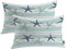Shrahala Coastal Marineblau dekorative Kissenbezüge, Küste Seestern Wiederholungsmuster Marineblau Türkis Kissenbezug für Sofa Schlafzimmer Auto Wurfkissenbezug Lendenwirbelsäule 30,5 x 50,8 cm Blau