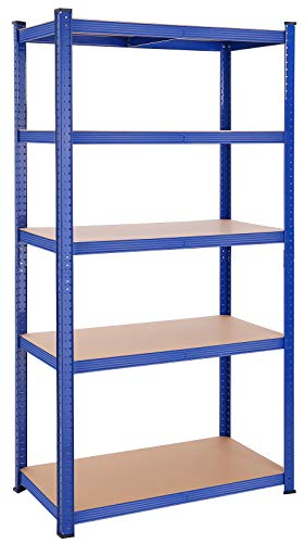 SONGMICS Étagère de Rangement à 5 Niveaux, 50 x 100 x 200 cm, Capacité 600 kg, Planches Réglables, Style Industriel, pour Cuisine, Salon, Bleu GLR050Q01