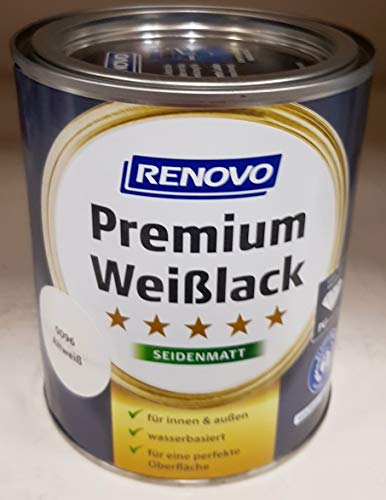 0.75 Liter RENOVO Premium Weisslack Altweiss seidenmatt