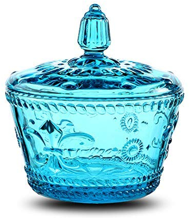 Gaolinci Phalaenopsis Geprägt Glas Candy Jar Buntglas Lebensmittelglas mit Deckel