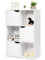 RELAX4LIFE Bücherschrank 6 Fächer, freistehendes Bücherregal mit 3 Türen, stabiles Standregal, Büroregal aus Holz für Wohnzimmer & Studierzimmer & Flur & Büro, Ordnerregal bis 80 kg belastbar, weiß
