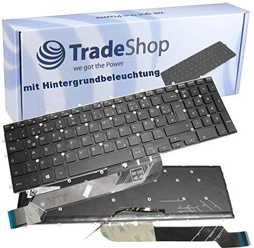 Trade-Shop Original Laptop Tastatur/Notebook Keyboard Deutsch QWERTZ für viele Dell Inspiron Notebooks wie 15 7566 7586 - mit Hintergrundbeleuchtung