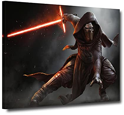ZHONGYUTONG The Force Awakens Kylo Ren Wandposter Gerahmt HD-Leinwand-Kunstdrucke Leinwandbilder Heimwanddekoration (30x45cm)