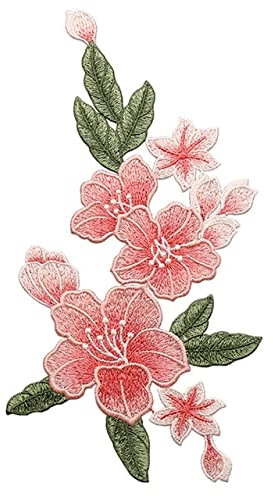 JUJING Lilien-Stickerei-Aufnäher, Kleidung, Nähen, Blumendekoration, Basteln, Kleidung, Kleid, T-Shirt