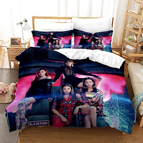 SUNAIAD Bettwäsche 155x220 Mädchen Bettbezüge Set + 2 Kissenbezüge 80x80cm Karikatur Kinder BettenJugendliche Jungen Raumdekoration Schlafkomfort Niedliche Karikatur Bunte Blumendruck 3Stücke