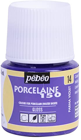 Pebeo Porcelaine 150 Ceramic Paint - Water-Based High-Gloss Color Paints for Porcelain, Premium Art Supplies, Non-toxic & Heat-Safe, 45 ml Bottle, Parma Violet