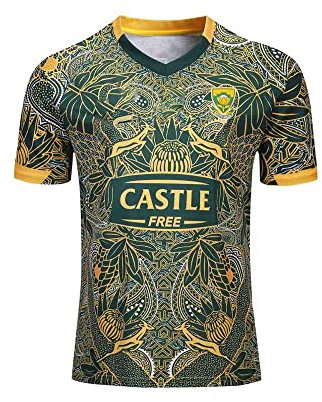 ASCAEL South Africa Rugby Jersey 2019 Edition Rugby Shirts for Men Regular Fit Sportswear Green