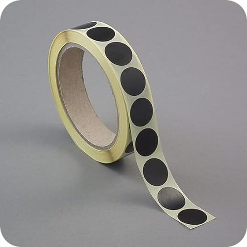 SPRINTIS Markierungspunkte 30mm, 1000 Klebepunkte auf Rolle, selbstklebender Markierungspunkt aus Papier (schwarz)