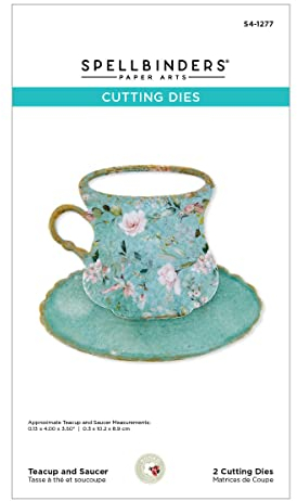 Spellbinders Teacup and Saucer, Metal, ONE
