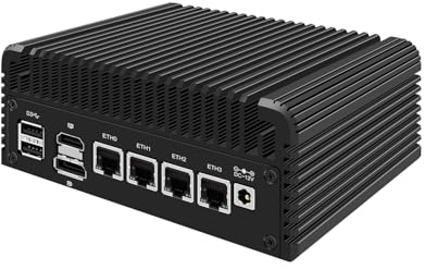 Micro Firewall Appliance, Mini PC, pFsense Plus, Mikrotik, OPNsense, VPN, Router PC, Intel 12th Gen Core I3 N305, HUNSN RJ35, GPIO, TF Slot, HDMI, DP, 4 x 2.5GbE I226-V, 8G DDR5 RAM, 128G SSD