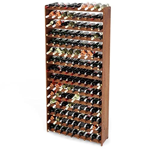 Lenmar Série RW Casier à vin en bois pour bouteilles, anthracite, marron, naturel, RW-3, 13-15 couchés, pour 91-135 bouteilles, vin, casier à bouteilles (marron, RW-3-135, 198 x 92 x 26,5, pour 135