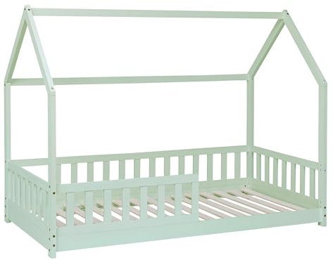 Laïba Kids Lit cabane Enfants 90x190 avec barrière Vert