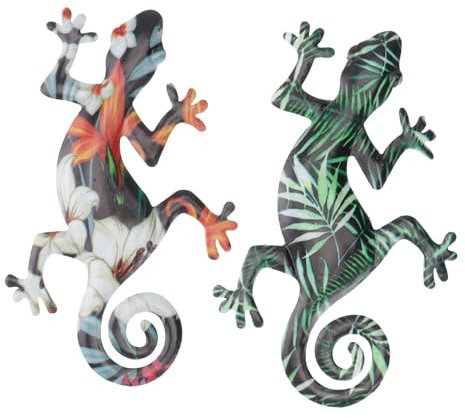 ABOOFAN Metall Gecko Hängedeko Wand Schmuck Deko Zum Hängen Für Schlafzimmer Kinderzimmer Wohnzimmer Garten Rustikal Ornament