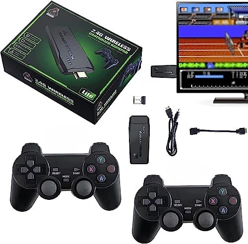 ZQJYMXY Experience Classic Gaming with Wireless Retro Game Console - Plug and Play Video Game Stick with 10000+ Built-in Games, 1080P HDMI Output, Dual 2.4G Wireless Controllers
