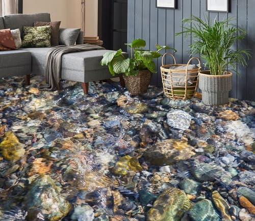 Benutzerdefinierte Boden Wasserdichte Stereo-Aufkleber 3D Wassersteine,430 * 300cm 3D-Bodenfliesen Aufkleber Bodenbelag Tapete Wandbild PVC Wasserdicht selbstklebende Tapete Wohnkultur