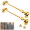 2pcs Hook and Eye Latch, Gate Hook, with Screws,Brass Door Lock for Window, Garden Gate & Door