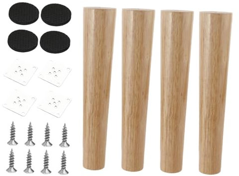 Qianly 4 stück Holz Möbel Beine Zubehör Möbel Füße Couch Beine für Schreibtisch, 40cm