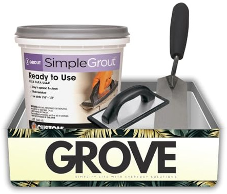 SimpleGrout Indoor White Grout 1 qt Bundle with QEP Grout Float & Margin Trowel – Tile Grouts for Shower, Mosaic, and Floor Projects – Gift Set (3 Items)