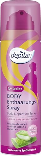 Depilan · For Ladies Body Enthaarungsspray/Enthaarungscreme zum Aufsprühen für Damen · Entfernt Körperhaare sanft und effektiv: Beine, Arme, Achseln und mehr · 200 ml