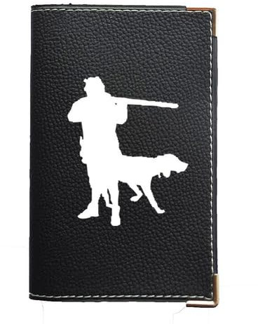Syl'la Étui Porte-Carte Grise Papiers de Voiture et Permis - Personnalisé Chasseur - en Cuir Noir pour Homme