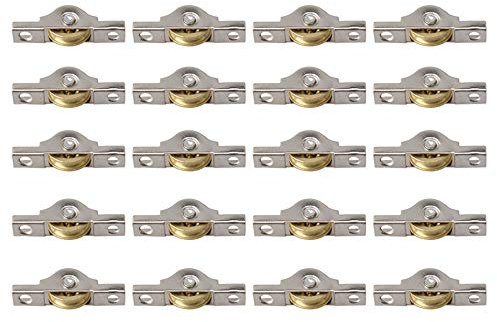 BQLZR Rueda de rodillo deslizante de cobre de 20 mm para puerta de armario, paquete de 20 unidades