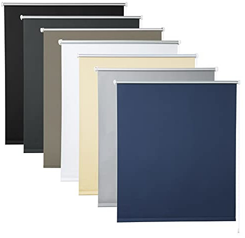 WOLTU Verdunkelungsrollo ohne Bohren, Thermo Verdunkelungsrollo mit Kette, Sichtschutz, für Türen und Fenster, 90 x 210 cm, Blau