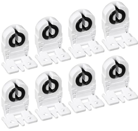 uxcell 8Pcs T8 Fluorescent Light Holder G13 Base Non-Shunted Single Head Lamp Socket AC 500V 2A for LED Fluorescent Tube