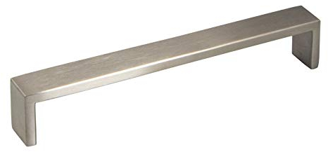 Gedotec Moderner Schubladengriff Küche Möbelgriff Edelstahl matt gebürstet - RISE | Griff mit Bohrabstand 160 mm | Schrankgriff Edelstahl massiv | 1 Stück - Design Küchengriff eckig mit Schrauben