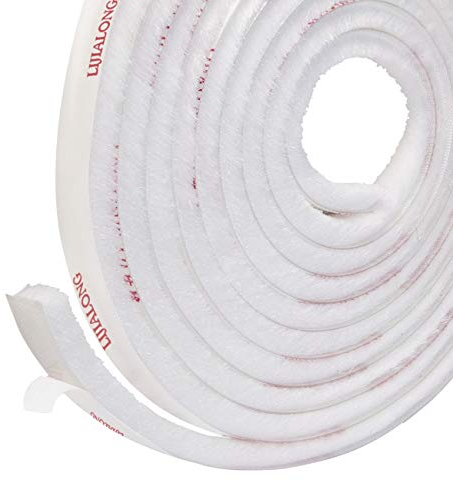 fowong Selbstklebend Bürstendichtung Dichtungsstreifen 6m(L) x9 mm(B) x 9mm(D) Dichtungsstreifen hochdichter Filz-Zugluft-Exzenter für Schiebetüren, Fenster und Garderobe (Weiß)