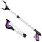 Litter Picker Grabber Stick, KY-Tech 32 Long Arm Litter Picking Equipment Rubbish Pick Up Hand Tool Picker Handy Assist Reaching Aids Foldable Grabbers for Disabled (Purple)