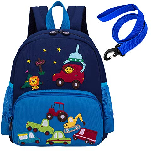 willikiva Unisex-Kinder 1221 Gepäck-Kindergepäck, Blaues Auto, klein, Alter 1-2, One_Size