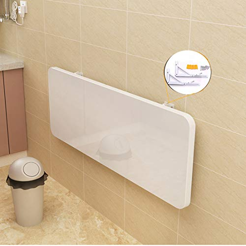 Mesa de Cocina de Pared,Mesa de Comedor Plegable,Escritorio de Computadora en Pared,Banco de Trabajo Abatible,Escritorio de Estudio Simple,Mesas para Niños,Cargar 50-100kg,Blanco (100x40cm/39x16in)