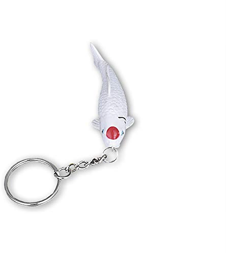 Koi Company Schlüsselanhänger • Detailgetreuer Anhänger Koi Tancho • Schlüsselanhänger Fisch (LxBxH) 6cmx2,5cmx2,5cm