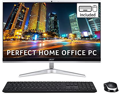 Acer Aspire C22-1650 All-in-One PC - (Intel Core i3-1115G4, 4GB, 256GB SSD, 21.5 inch Full HD Display, Wireless Keyboard and Mouse, Windows 10, Silver)